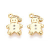Brass Pave Clear Cubic Zirconia Pendants KK-T077-57G-1