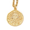 Brass Clear Cubic Zirconia Curb Chain Constellation Pendant Medal Necklaces for Women LS-NJEW-U010-01G-10-1