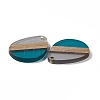 Transparent Resin & Walnut Wood Pendants RESI-M027-04C-3