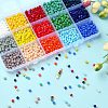 2250Pcs 15 Colors Opaque Solid Color Electroplate Glass Beads Strands GLAA-YW0003-25-4
