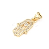 Brass Micro Pave Cubic Zirconia Pendants KK-C162-027G-2