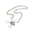 Alloy Crystal Rhiniestone Big Spider Pendant Necklaces for Women Men LS-NJEW-H061-01AS-1