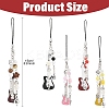 2Pcs ABS Plastic Imitation Pearl & Acrylic & Alloy Mobile Straps HJEW-YW00163-01-3