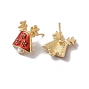 Christmas Bell Alloy Enamel Stud Earrings for Women EJEW-E284-08LG-2