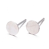 925 Sterling Silver Flat Pad  Stud Earring Findings STER-K167-045E-S-8