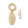 Brass Micro Pave Clear Cubic Zirconia Toggle Clasps KK-M243-11G-2