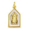 Real 18K Gold Plated Brass Pendants with Shell and Jump Rings KK-D534-04G-02-1