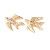 Brass Pave Clear Cubic Zirconia Pendants KK-Z142-10G-2