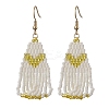 304 Stainless Steel with Glass Dangle Stud Earring EJEW-MZ00179-02-1