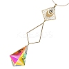 Moon Iron & Glass Hanging Suncatchers HJEW-F025-02G-2
