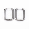 Tarnish Resistant Rectangle Huggie Hoop Earrings for Women LS-EJEW-N016-006-NR-1