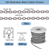 DIY 304 Stainless Steel Cable Chains Necklaces Making Kits DIY-SC0027-83C-2