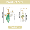 2 Pairs 2 Styles Alloy Enamel Dangle Earrings EJEW-HS00006-2