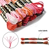 12 Skeins 12 Colors 6-Ply Polyester Embroidery Floss OCOR-FS0001-01A-02-3