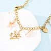 304 Stainless Steel Coral Shape & Resin Shell & Plastic Imitation Pearl Pendant Necklaces for Women NJEW-F352-01G-4