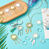 DIY Blank Dome Woven Net/Web with Feather Alloy Pendant Making Kits DIY-TA0011-22-7