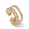 Ion Plating(IP) 304 Stainless Steel Cuff Rings RJEW-G285-82G-1