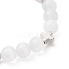 Natural Selenite Beads Stretch Bracelets BJEW-JB13212-4