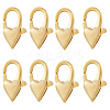 8Pcs Brass Heart Lobster Claw Clasps KK-TA0002-71-1