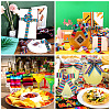 2Rolls 2 Styles Stripe Pattern Printed Polyester Grosgrain Ribbon OCOR-TA0001-37L-6