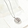 316 Surgical Stainless Steel Aromatherapy Diffuser Perfume Hollow Flat Round Pendant Box Chain Necklaces NJEW-R016-01P-06-1