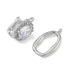 Oval Brass Micro Pave Clear Cubic Zirconia Fold Over Clasps KK-Z143-17P-2