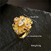 Brass Micro Pave Cubic Zirconia Finger Rings for Women QS5148-4-3