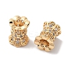 Brass Micro Pave Clear Cubic Zirconia Beads KK-G503-21G-1