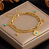 304 Stainless Steel Synthetic Turquoise Beads Double Layers Bracelets FS-WGDB07B-01-4