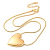 Ion Plating(IP) 304 Stainless Steel Heart Pendant Round Snake Chain Necklaces for Women NJEW-G142-04G-2