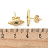 Brass Micro Pave Clear Cubic Zirconia Stud Earrings EJEW-M076-01G-02-3