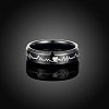 Fashionable 316L Titanium Steel Heartbeat Wide Band Rings for Men RJEW-BB07094-8-2