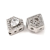 Brass Micro Pave Clear Cubic Zirconia Beads KK-S389-28P-2