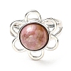 Natural Rhodochrosite Adjustable Rings RJEW-P043-01P-24-2