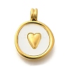 Ion Plating(IP) 304 Stainless Steel Pave Shell Pendants STAS-K263-61G-1