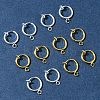 12Pcs 2 Colors Brass Clip-on Hoop Earring Findings KK-FS0001-48-7