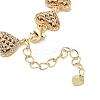 Rack Plating Brass Pave Clear Cubic Zirconia Heart Link Chain Bracelets for Women BJEW-R317-06G-3