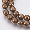 Electroplate Non-Magnetic Synthetic Hematite Beads Strands G-F585-A-8mm-2