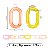  120 Pcs 6 Colors Transparent Acrylic Linking Rings TACR-OC0001-05-2