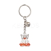 Glass Seed & Plastic Pearl & Alloy Keychain KEYC-MZ00025-3