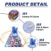100Pcs 10 Colors Star & Moon Printed Organza Gift Bags OP-YS0001-02B-4