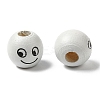 Spray Painted Natural Wood European Beads WOOD-M008-05-3