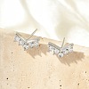 Brass Micro Pave Clear Cubic Zirconia Stud Earrings EJEW-R016-26P-06-1