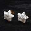304 Stainless Steel Plastic Imitation Pearl Stud Earrings EJEW-R030-01G-03-3
