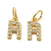 Brass Micro Pave Cubic Zirconia Pendants KK-M273-02G-R-1