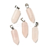 Natural Rose Quartz Pendants G-Z067-07P-09-2