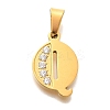 Ion Plating(IP) 304 Stainless Steel Rhinestone Pendants STAS-U035-01G-Q-1
