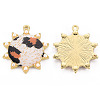 Rack Plating Printed Alloy Pendants ENAM-Q445-010C-NR-2