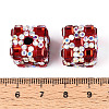 Polymer Clay Rhinestone Beads with Square Acrylic CLAY-T022-03D-3