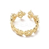 Brass Micro Pave Cubic Zirconia Open Cuff Rings RJEW-R146-17D-G-2